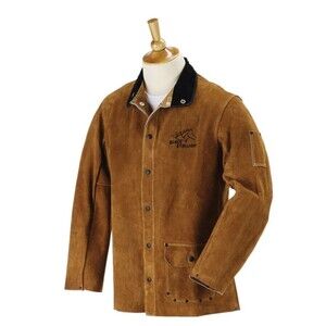 Black Stallion Vintage 30WC Split Cowhide Snap Button Leather Welding Jacket XL